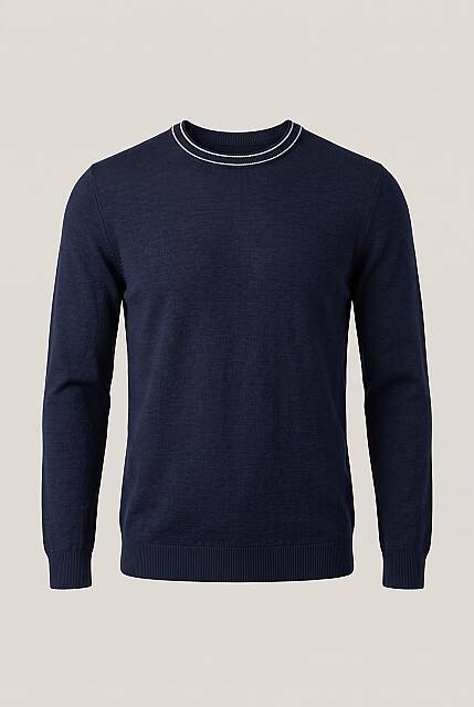 Beystil Erkek Lacivert Slim Fit Yuvarlak Yaka Kazak 2340 - Beystil