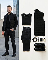 Beystil Erkek Siyah Slim Fit Dik Yaka Fermuarlı Mont 2401 - Beystil