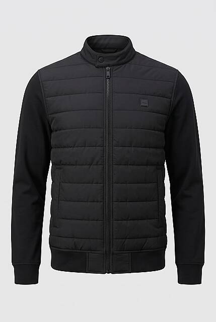 Beystil Erkek Siyah Slim Fit Dik Yaka Fermuarlı Mont 2401 - Beystil
