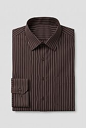 Beystil Erkek Kahverengi Çizgili Gömlek 2434 - Slim Fit 