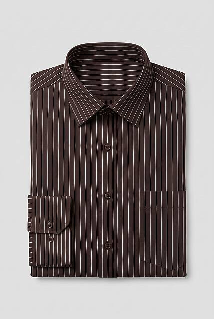 Beystil Erkek Kahverengi Çizgili Gömlek 2434 - Slim Fit - Beystil