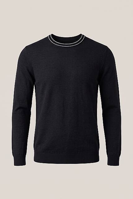 Beystil Erkek Siyah Slim Fit Yuvarlak Yaka Kazak 251448 - Beystil