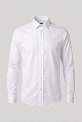 Beystil Erkek Düğmeli Yaka Beyaz Gömlek 5656 - Slim Fit 
