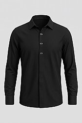 Beystil Erkek Siyah Klasik Yaka Gömlek 6727 