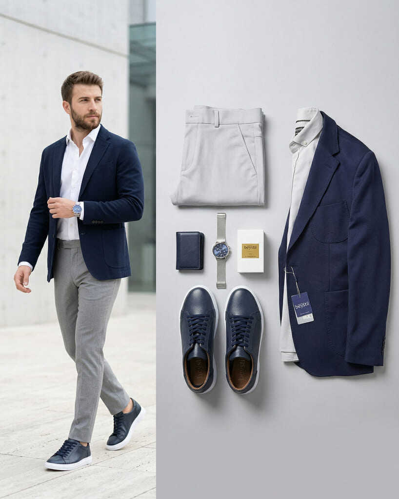 Lacivert smart casual