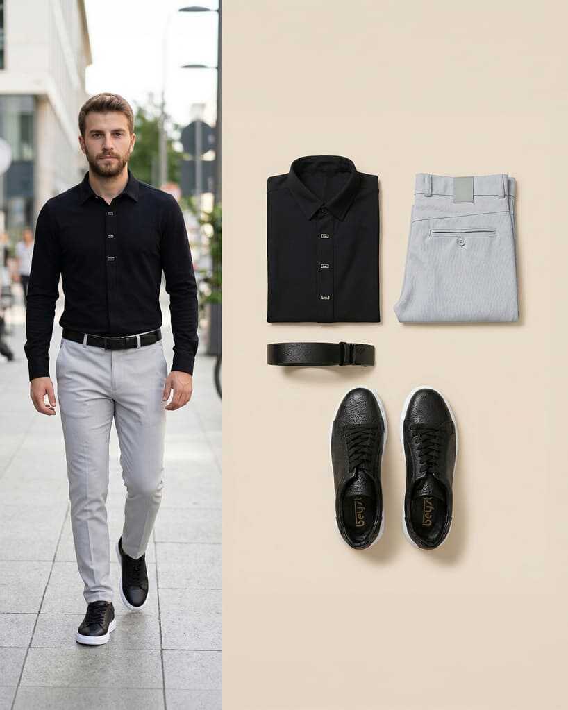 Siyah&gri smart casual 