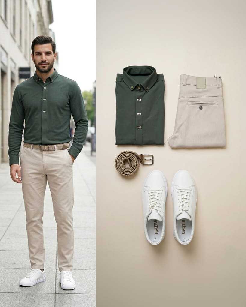 Haki&krem smart casual