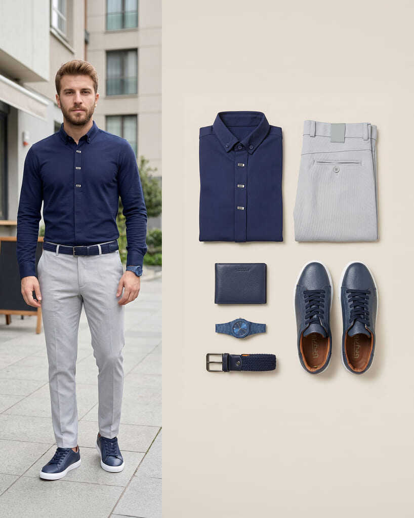 Lacivert&gri smart casual 