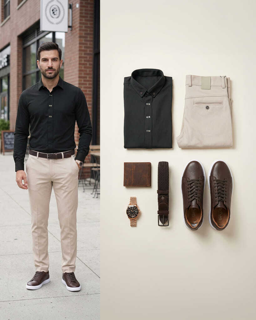Siyah&krem smart casual