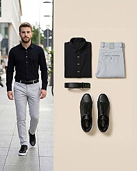 Siyah&gri smart casual 