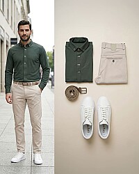 Haki&krem smart casual