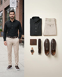 Siyah&krem smart casual