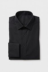 Beystil Slim Fit Siyah Saten Gömlek 