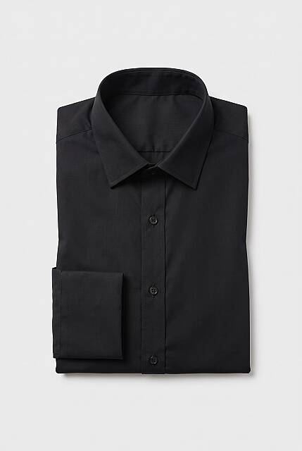 Beystil Slim Fit Siyah Saten Gömlek - Beystil