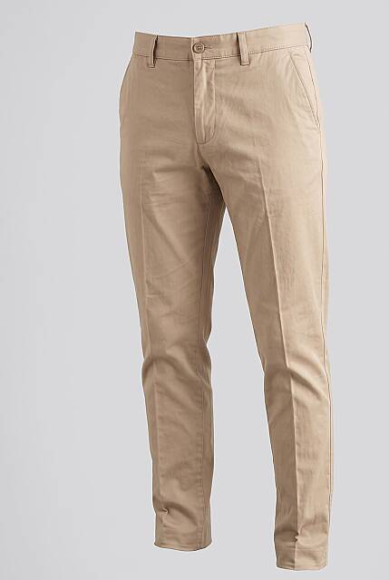 Beystil Erkek Krem Slim Fit Düz Keten Pantolon - Beystil