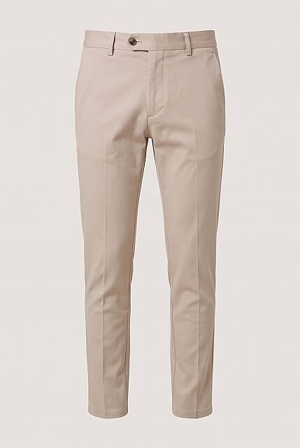 Beystil Erkek Krem Slim Fit Düz Keten Pantolon - Beystil