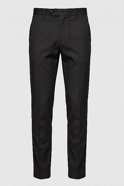 Beystil Erkek Siyah Slim Fit Düz Keten Pantolon - Beystil