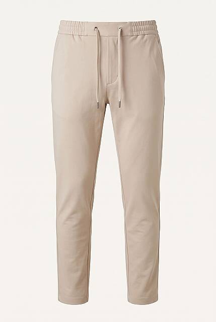 Beystil Erkek Krem Jogger Penye Kumaş İpli Pantolon MKYA9 - Beystil
