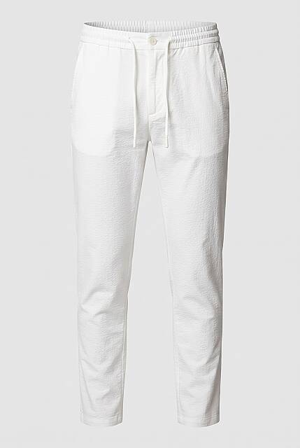 Beystil Erkek Beyaz Jogger gofre kumaş İpli Pantolon YZZ860 - Beystil