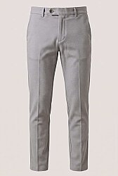 Beystil Erkek Açık Gri Slim Fit Keten Pantolon 