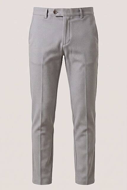 Beystil Erkek Açık Gri Slim Fit Keten Pantolon - Beystil
