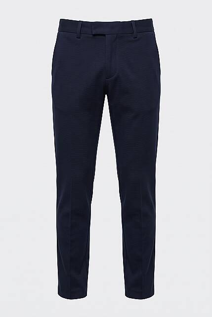 Beystil Erkek Lacivert Slim Fit Keten Pantolon - Beystil