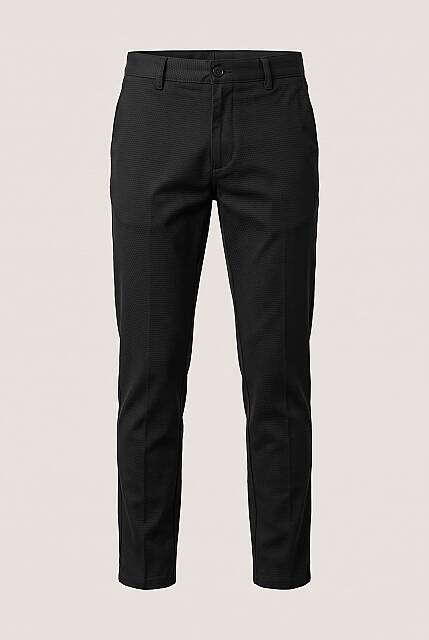 Beystil Erkek Siyah Slim Fit Keten Pantolon - Beystil
